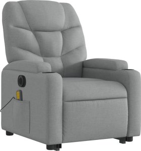 vidaXL Podnoszony fotel masujący, elektryczny, rozkładany, jasnoszary 4