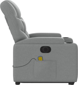 vidaXL Podnoszony fotel masujący, elektryczny, rozkładany, jasnoszary 10