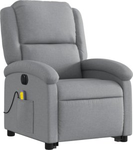 vidaXL Podnoszony fotel masujący, elektryczny, rozkładany, jasnoszary 4