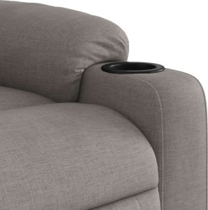 vidaXL Podnoszony fotel masujący, elektryczny, rozkładany, kolor taupe 12