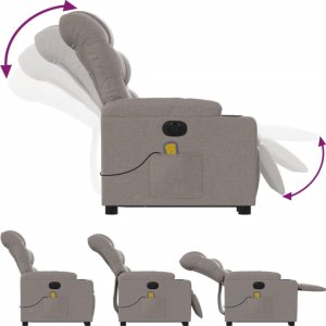 vidaXL Podnoszony fotel masujący, elektryczny, rozkładany, kolor taupe 7