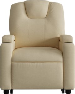 vidaXL Podnoszony fotel masujący, elektryczny, rozkładany, kremowy 9