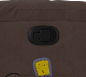 vidaXL Podnoszony fotel masujący, rozkładany, brązowy, mikrofibra 11