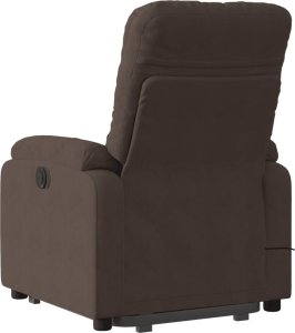 vidaXL Podnoszony fotel masujący, rozkładany, brązowy, mikrofibra 4
