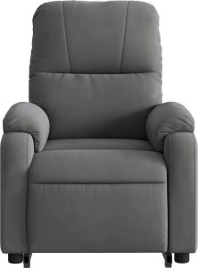 vidaXL Podnoszony fotel masujący, rozkładany, ciemnoszary, mikrofibra 8