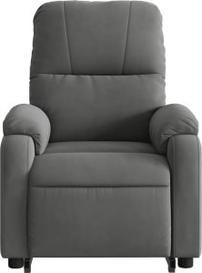 vidaXL Podnoszony fotel masujący, rozkładany, ciemnoszary, mikrofibra 8