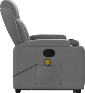 vidaXL Podnoszony fotel masujący, rozkładany, ciemnoszary, tkanina 9