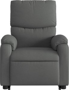 vidaXL Podnoszony fotel masujący, rozkładany, ciemnoszary, tkanina 8