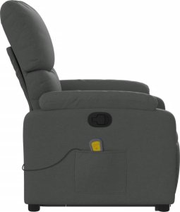 vidaXL Podnoszony fotel masujący, rozkładany, ciemnoszary, tkanina 9