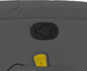 vidaXL Podnoszony fotel masujący, rozkładany, ciemnoszary, tkanina 12