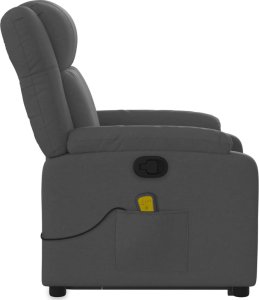 vidaXL Podnoszony fotel masujący, rozkładany, ciemnoszary, tkanina 10