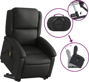 vidaXL Podnoszony fotel masujący, rozkładany, czarny 5