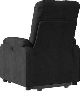 vidaXL Podnoszony fotel masujący, rozkładany, czarny, mikrofibra 4