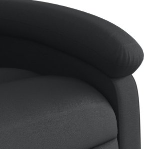 vidaXL Podnoszony fotel masujący, rozkładany, czarny, skóra naturalna 11