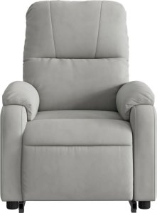 vidaXL Podnoszony fotel masujący, rozkładany, jasnoszary, mikrofibra 8