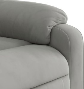 vidaXL Podnoszony fotel masujący, rozkładany, jasnoszary, mikrofibra 10