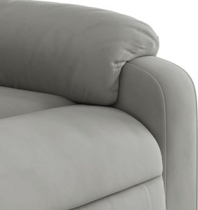 vidaXL Podnoszony fotel masujący, rozkładany, jasnoszary, mikrofibra 11