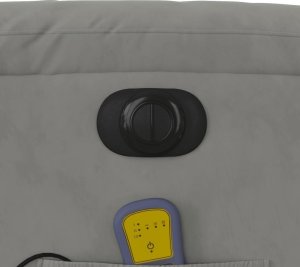 vidaXL Podnoszony fotel masujący, rozkładany, jasnoszary, mikrofibra 12