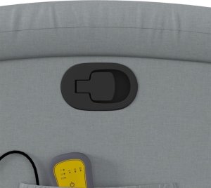 vidaXL Podnoszony fotel masujący, rozkładany, jasnoszary, tkanina 11