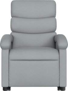 vidaXL Podnoszony fotel masujący, rozkładany, jasnoszary, tkanina 8