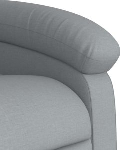 vidaXL Podnoszony fotel masujący, rozkładany, jasnoszary, tkanina 10