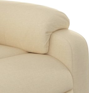 vidaXL Podnoszony fotel masujący, rozkładany, kremowy, obity tkaniną 10