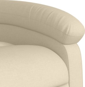 vidaXL Podnoszony fotel masujący, rozkładany, kremowy, obity tkaniną 10