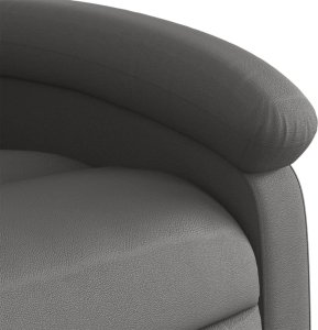 vidaXL Podnoszony fotel masujący, rozkładany, szary, skóra naturalna 10