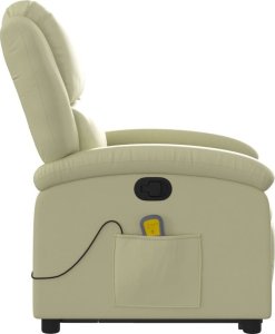 vidaXL Podnoszony fotel masujący, rozkładany, kremowy 9