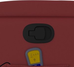 vidaXL Podnoszony fotel masujący, rozkładany, winna czerwień 11