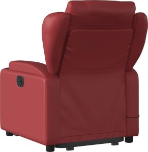 vidaXL Podnoszony fotel masujący, rozkładany, winna czerwień 4