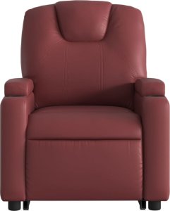 vidaXL Podnoszony fotel masujący, rozkładany, winna czerwień 8