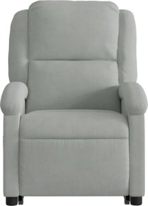 vidaXL Podnoszony fotel rozkładany, jasnoszary, aksamitny 9