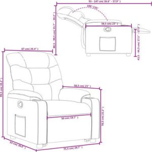 vidaXL Podnoszony fotel rozkładany, winna czerwień, sztuczna skóra 16
