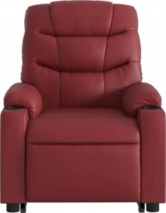 vidaXL Podnoszony fotel rozkładany, winna czerwień, sztuczna skóra 8