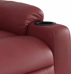 vidaXL Podnoszony fotel rozkładany, winna czerwień, sztuczna skóra 10