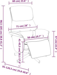 vidaXL Rozkładany fotel masujący z podnóżkiem, brązowy, obity tkaniną 11