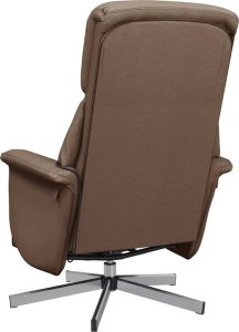 vidaXL Rozkładany fotel masujący z podnóżkiem, brązowy, obity tkaniną 6