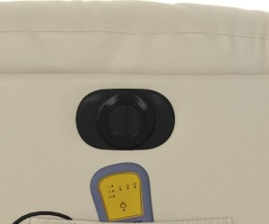 vidaXL Rozkładany fotel masujący, elektryczny, kremowy, sztuczna skóra 11