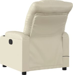 vidaXL Rozkładany fotel masujący, elektryczny, kremowy, sztuczna skóra 4