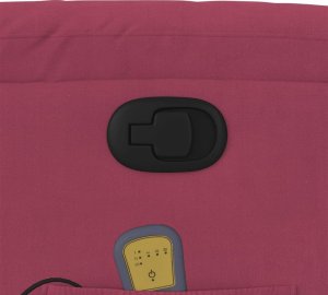 vidaXL Rozkładany fotel masujący, podnoszony, winna czerwień, aksamit 11