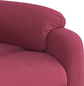 vidaXL Rozkładany fotel masujący, podnoszony, winna czerwień, aksamit 10