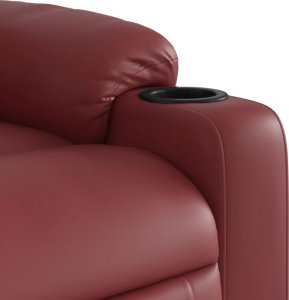vidaXL Rozkładany fotel pionizujący, elektryczny, bordowy, ekoskóra 11