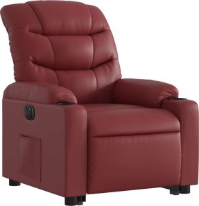 vidaXL Rozkładany fotel pionizujący, elektryczny, bordowy, ekoskóra 3