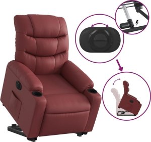 vidaXL Rozkładany fotel pionizujący, elektryczny, bordowy, ekoskóra 10