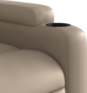 vidaXL Rozkładany fotel pionizujący, elektryczny, cappuccino, ekoskóra 11