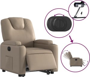 vidaXL Rozkładany fotel pionizujący, elektryczny, cappuccino, ekoskóra 5