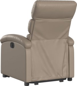 vidaXL Rozkładany fotel pionizujący, elektryczny, cappuccino, ekoskóra 4