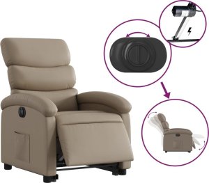vidaXL Rozkładany fotel pionizujący, elektryczny, cappuccino, ekoskóra 5