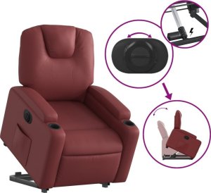vidaXL Rozkładany fotel pionizujący, elektryczny, bordowy, ekoskóra 10